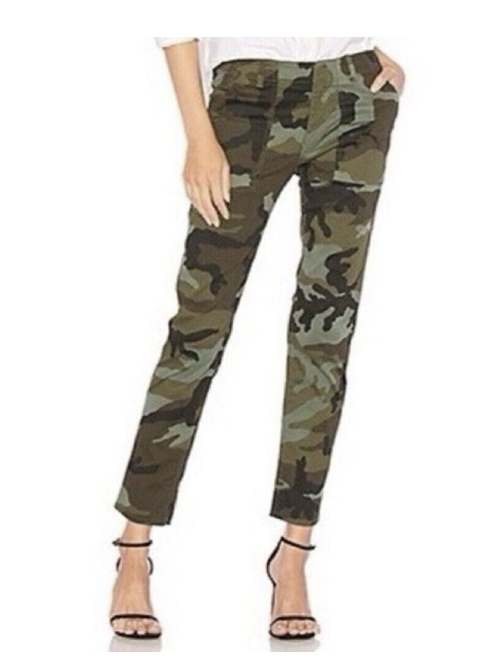Nili Lotan Jenna Crop Camo Military Pants Size 2 Green Camouflage